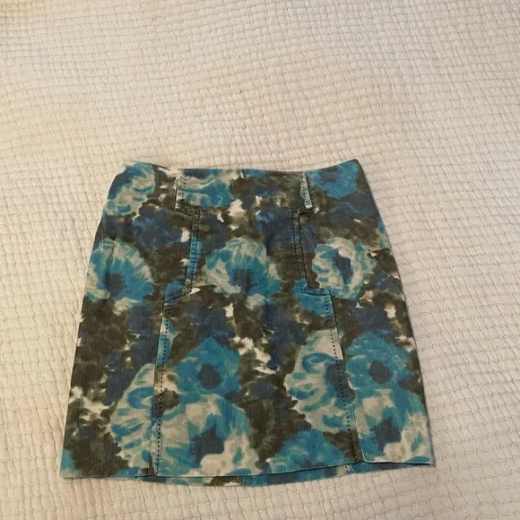 Anthropologie Floral Printed Corduroy Pencil Skirt - Picture 5 of 5